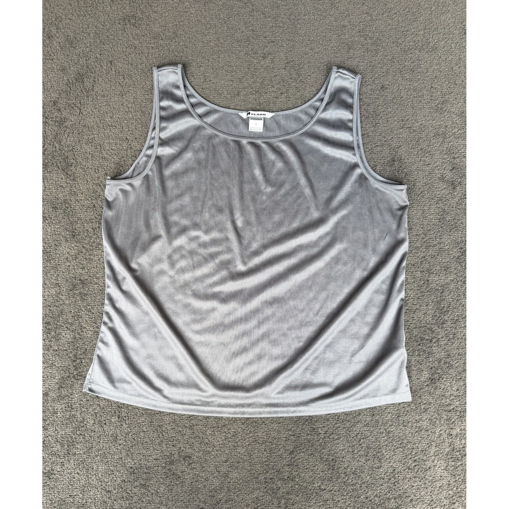 Nygard Collection Silver Metallic Scoop Neck Tank Top Womens 1X Sleeveless